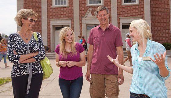 Parents on an admissions campus tour